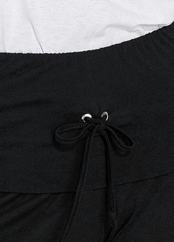 Queima Estoque - Shorts Cós Largo com Amarração Preto 3