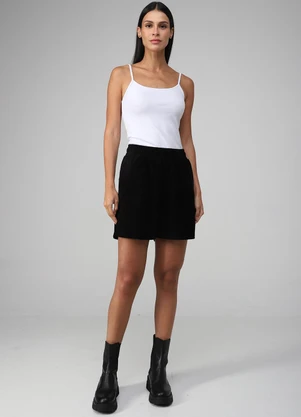 Basicamente - Shorts Cotelê Feminino Preto - BASICAMENTE
