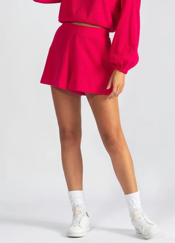 Hering - Shorts Curto de Moletom Rosa