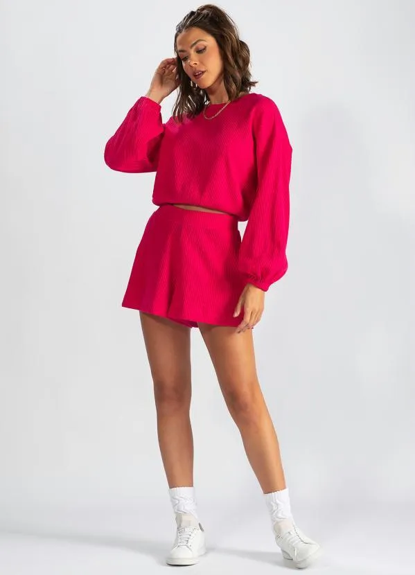 Hering - Shorts Curto de Moletom Rosa 3