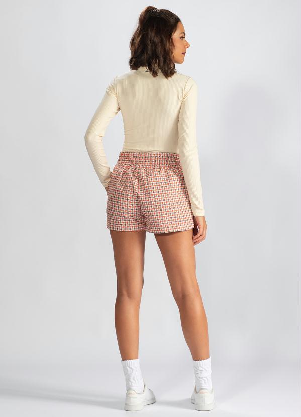 Hering - Shorts de Tactel Estampado Laranja 4