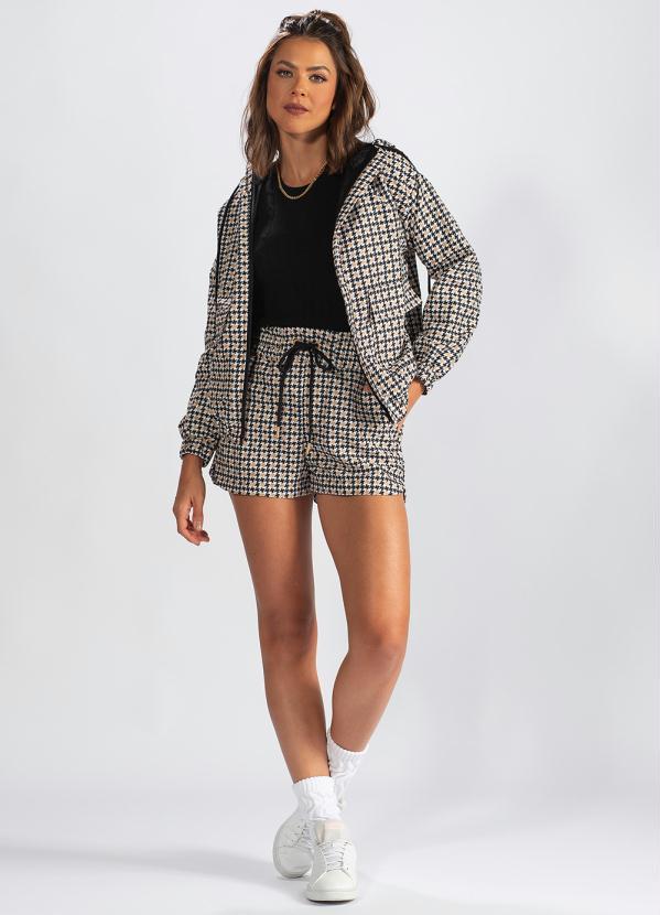 Hering - Shorts de Tactel Estampado Preto 8