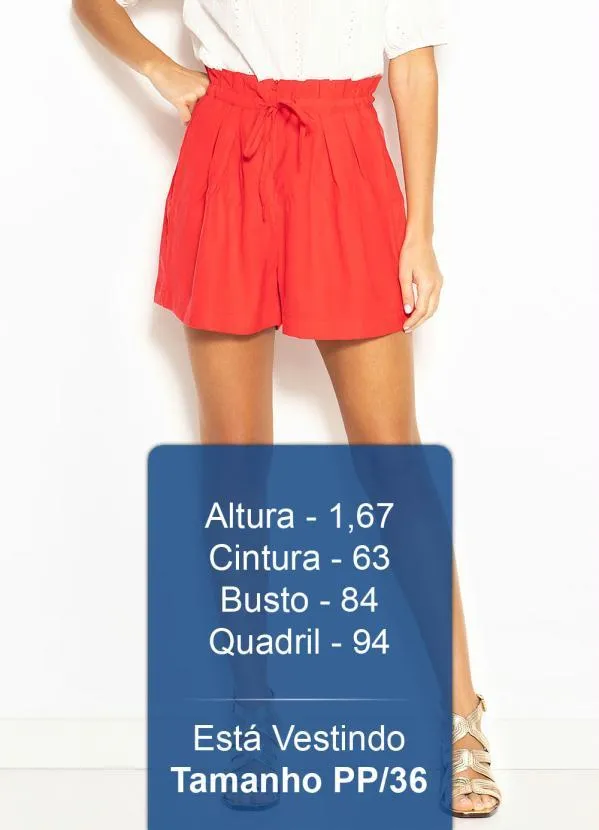 Hering - Shorts de Viscose Vermelho 5