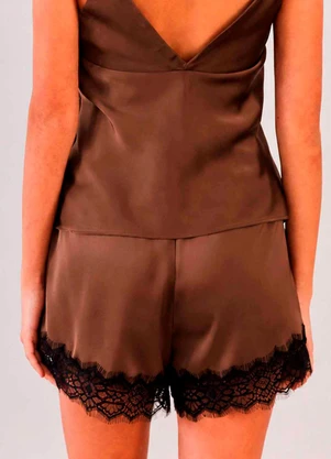 Sofie - Shorts em Cetim com Renda na Barra Soft Glam - Sof - SOFIE