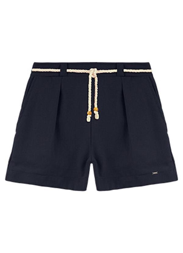 Rezzato - Shorts em Linho Casual Chic Adulto Feminino Azul