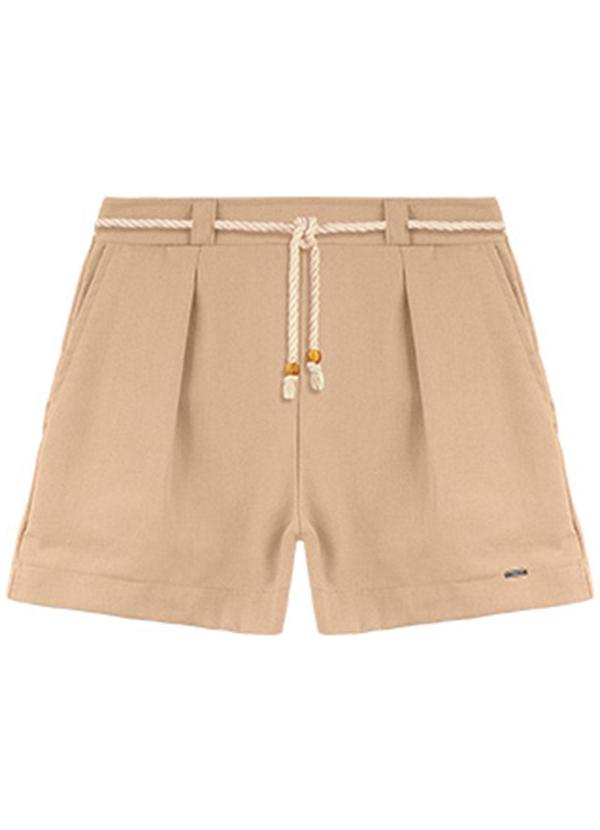 Rezzato - Shorts em Linho Casual Chic Adulto Marrom 3