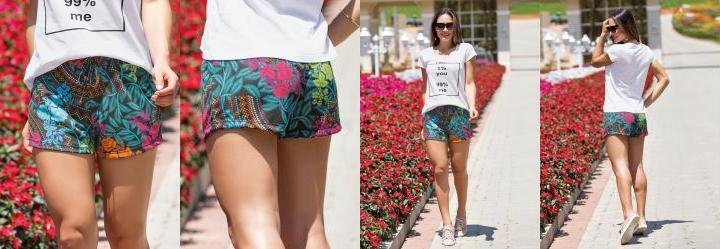 Shorts Estampado com Cordo Decorativo