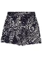 Malwee - Shorts Evasê Floral com Pala Vermelho - variação: Preto