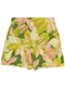 Malwee - Shorts Evasê Floral com Pala Vermelho - variação: Verde