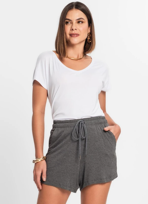 Rovitex - Shorts Feminino Cinza 5