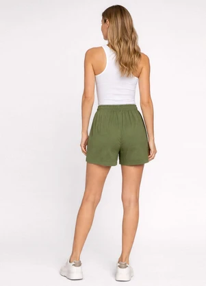 Infinita Cor - Shorts Feminino Cós com Elástico Verde - INFINITA COR