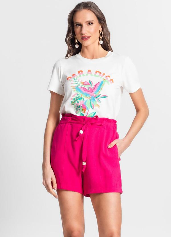 Endless - Shorts Feminino de Linho Strong Rosa 4