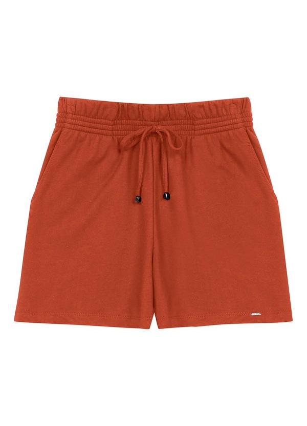 Marialícia - Shorts Feminino de Moletom Marrom