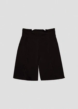 Cereja Rosa - Shorts Feminino em Alfaiataria com Bolso Preto - CEREJA ROSA