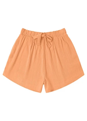 Endless - Shorts Feminino em Linho Laranja - ENDLESS