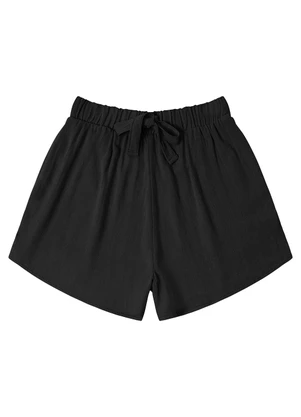 Endless - Shorts Feminino em Linho Preto - ENDLESS
