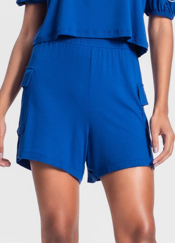 Rovitex - Shorts Feminino em Molecotton Azul