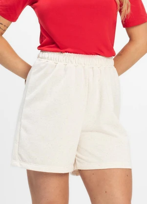 Infinita Cor - Shorts Feminino em Moletinho Bege - INFINITA COR