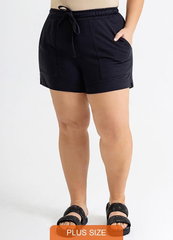 Just Basic - Shorts Feminino em Moletinho Preto 5