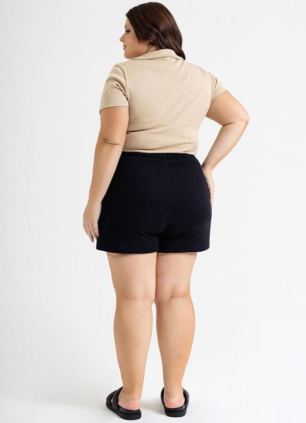 Just Basic - Shorts Feminino em Moletinho Preto 8