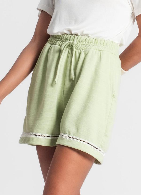 Rovitex - Shorts Feminino em Moletinho Verde