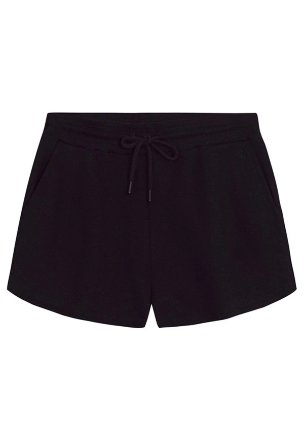 Shorts Feminino em Moletom Preto Essendi