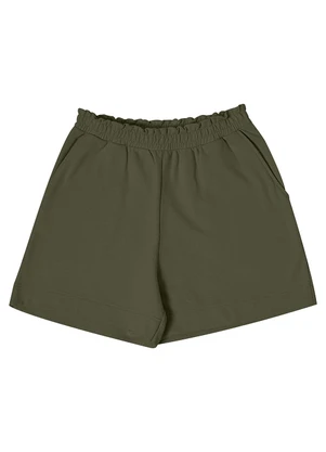 Rovitex - Shorts Feminino em Moletom Sarjado Verde - ROVITEX