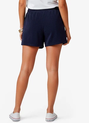 Infinita Cor - Shorts Feminino em Plush Azul - INFINITA COR