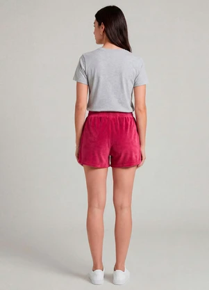 Infinita Cor - Shorts Feminino em Plush Vermelho - INFINITA COR