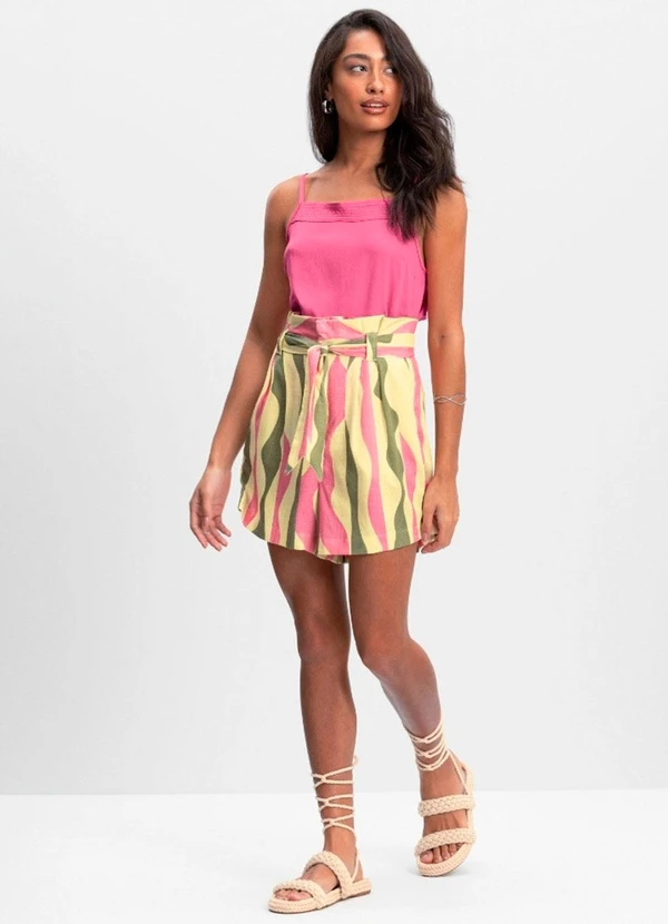 Essendi - Shorts Feminino em Viscolinho Amarelo 3