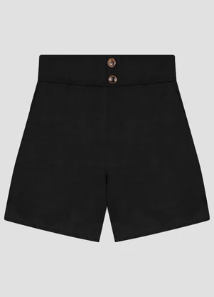 Cereja Rosa - Shorts Feminino em Viscose com Elastano Preto - CEREJA ROSA