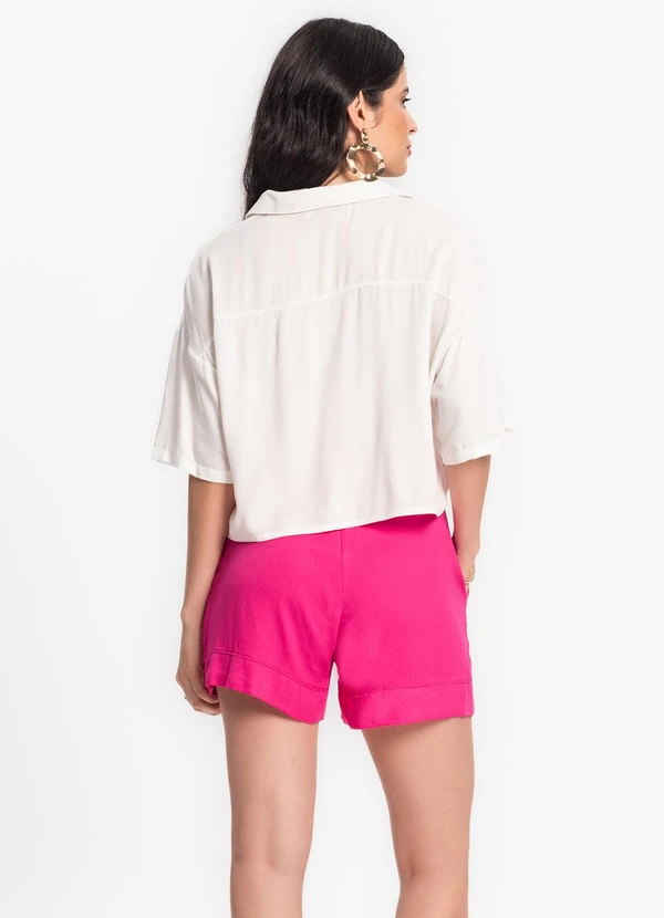Endless - Shorts Feminino em Viscose Creponada Rosa 2