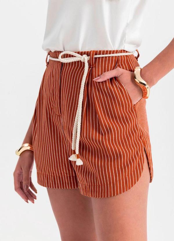 Essendi - Shorts Feminino em Viscose   Marrom