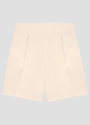 Cereja Rosa - Shorts Feminino em Viscose Twill Bege - CEREJA ROSA