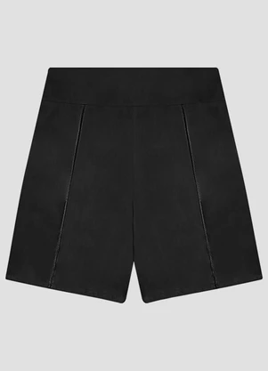 Cereja Rosa - Shorts Feminino em Viscose Twill Preto - CEREJA ROSA