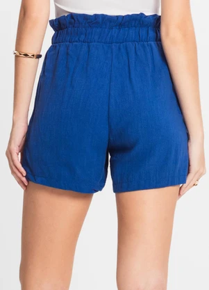 Select - Shorts Feminino Linho Azul - SELECT