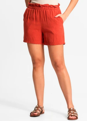 Endless - Shorts Feminino Linho Laranja - ENDLESS