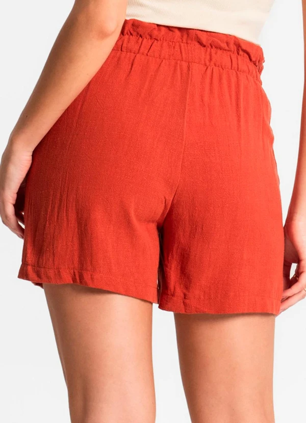 Endless - Shorts Feminino Linho Laranja 2