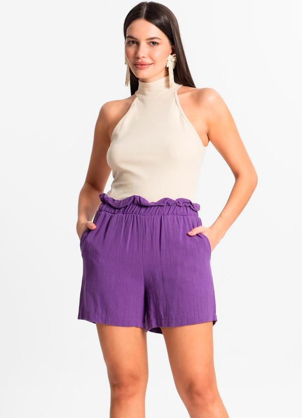 Endless - Shorts Feminino Linho Roxo 5