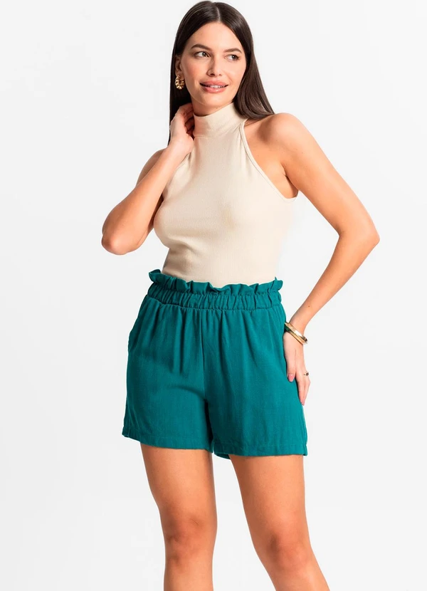 Endless - Shorts Feminino Linho Verde 5