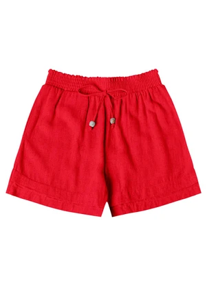 Endless - Shorts Feminino Linho Strong Vermelho - ENDLESS