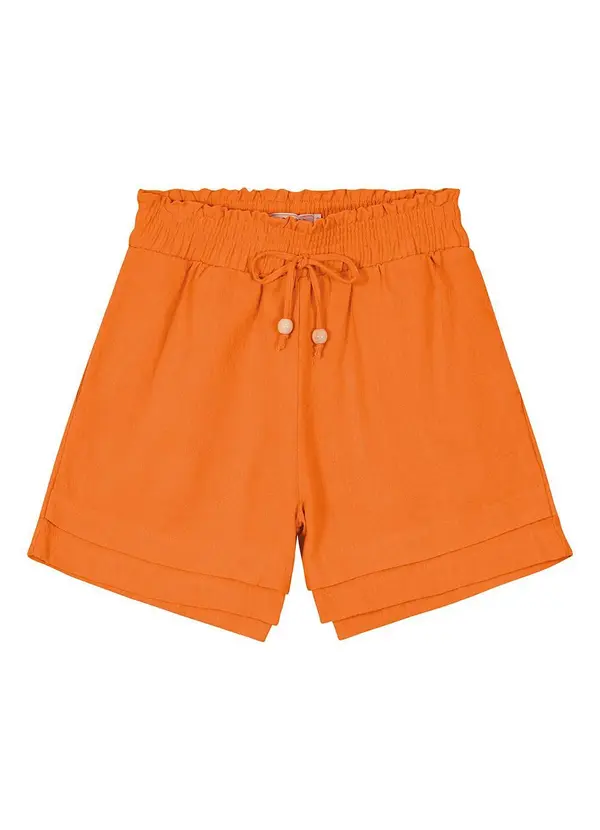 Endless - Shorts Feminino Linho Strong Laranja 6