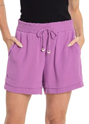 Endless - Shorts Feminino Linho Strong Roxo - ENDLESS
