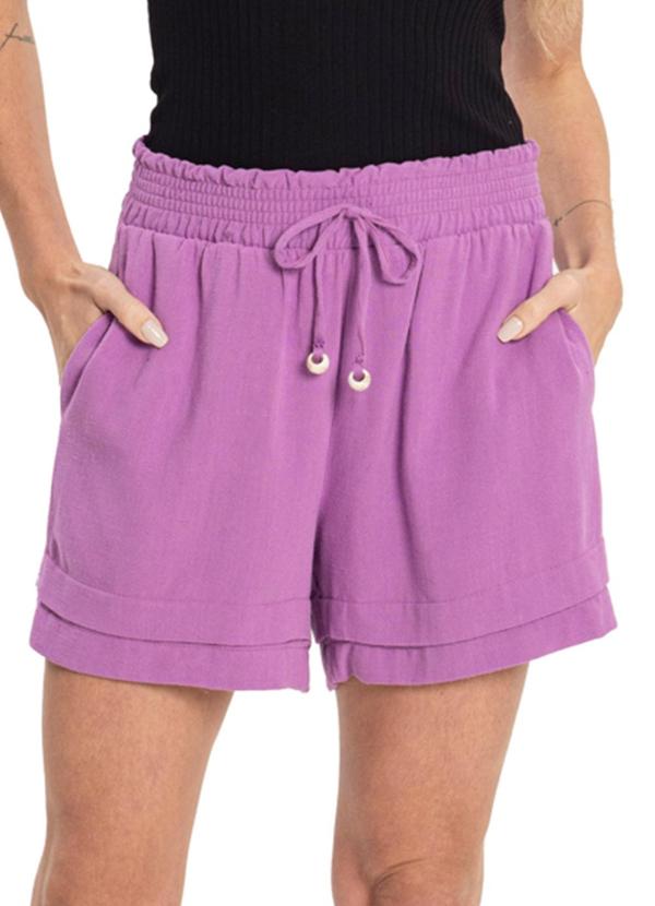 Endless - Shorts Feminino Linho Strong Roxo