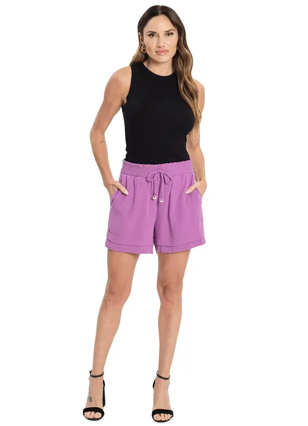 Endless - Shorts Feminino Linho Strong Roxo 3