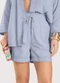 Dianna - Shorts Feminino Listrado Cinza - variação: Azul