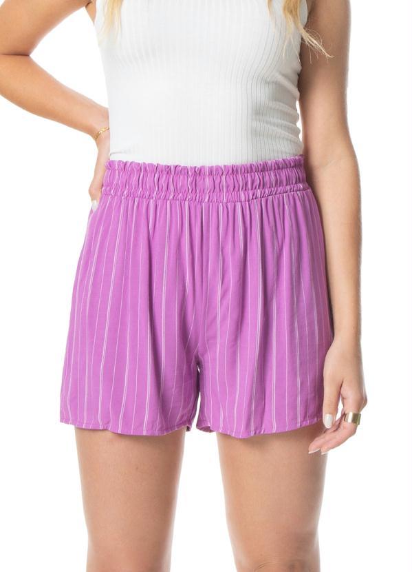 Rovitex - Shorts Feminino Listras Roxo