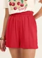 Rovitex - Shorts Feminino Molecotton de Vicose Preto - variação: Vermelho
