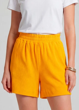 Infinita Cor - Shorts Feminino Moletinho Gorgurinho Laranja - INFINITA COR
