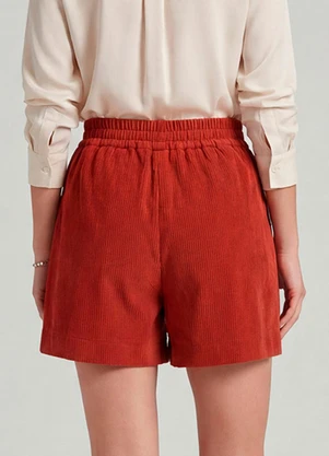 Infinita Cor - Shorts Feminino Moletinho Gorgurinho Laranja - INFINITA COR